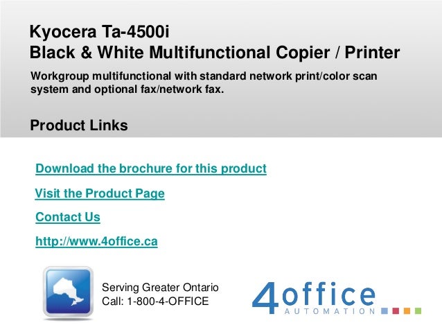 Kyocera TASKalfa 4500i Printer Network Fax Driver FREE Kyocera TASKalfa 4500i Printer Network Fax Driver (2019)
